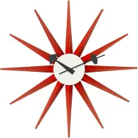 Vitra Sunburst Horloge Murale Red