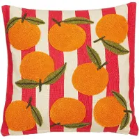 Mica Decorations Coussin Décoratif Orange - Avec Housse de Coussin - Decoration Maison Decoration Chambre - 45 x 45 x 10 cm - Coton, Polyester - Blanc cassé, Rouge, Orange, Vert