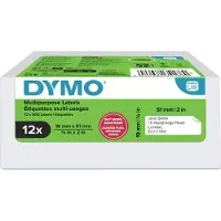 Dymo - Adhésif - blanc - 19 x 51 mm 500 étiquette(s) (12 rouleau(x) x 500 étiquettes multi-emploi