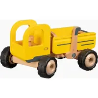 Goki Chariot à bascule en bois Goki jaune