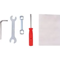 Bicycle Gear Kit de réparation vélo 5 pièces - Outils vélo - Tournevis, clé squelette, clé Allen, clé à fourche et chiffon de nettoyage - Argenté