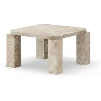New Works Atlas Table Basse 60x60 Unfilled Travertine