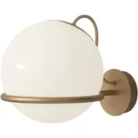 Astep Model 237/1 Model 238/1 Applique murale 1 Opaline Sphere (20cm Diameter), Champagne Mount