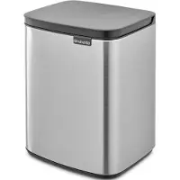 Brabantia Bo Waste Bin - 7 l - Rechteckig - Stahl - Schwarz - Stahl - Stahl - Manuell (22 29 62)