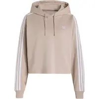 Adidas Sweat à Capuche court Adicolor 3 Bandes Femme Wonder Taupe