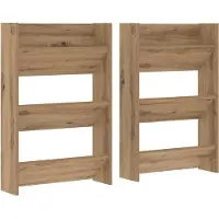 vidaXL Cabinet à chaussures mural avec étagère 2 pcs Chêne artisanal