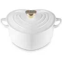 Le Creuset Herzbräter Herzknopf 20cm/1,9l, Poêle + casserole, Blanc
