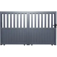 Vente-unique Portail Coulissant Aluminium Ajouré L401 X H140 Cm Anthracite En Kit Tarnos Ii