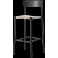 &tradition Betty TK15 Chaise de Bar Black | Natural webbing