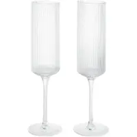 Ferm Living Ripple Flûtes à Champagne - Ensemble de 2 Clear