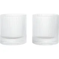 Ferm Living Ripple Verres à Gobelet - Lot de 2 Clear