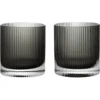 Ferm Living Ripple Verres à Gobelet - Lot de 2 Smoked Grey