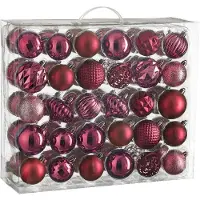 Mica Decorations Lot de boules de Noël - 60 pièces - Ø 7 cm - Incassables - Fuchsia