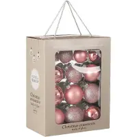 Mica Decorations Boules de Noël - 26 pièces - Ø7 cm - Verre - Rose