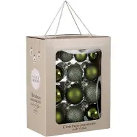 Mica Decorations Boules de Noël - 26 pièces - Ø7 cm - Verre - Vert