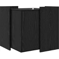 vidaXL Boîte à litière pour chats Clôture noire aspect chêne 53 x 53 x 51 cm
