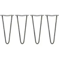 Monster 4 pieds de table en acier brut de 30,5 cm de long, avec 2 traverses, en acier de 10 mm