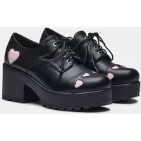 KOI Talons hauts Rockabilly de - Tennin Heart Shoes - EU37 - EU40 - pour Femme - noir/rose - Taille EU 40