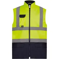 Yoko Bodywarmer rembourré haute visibilité Hi Vis Yellow/Navy - Yoko YHV005 - Taille 2XL