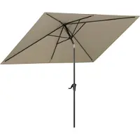 LifeGoods Parasol - 270x180cm - terasse et jardin -30° inclinable - imperméable - avec housse - Taupe