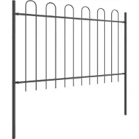 vidaXL Clôture de jardin grise 1,7 x 1,2 m en acier thermolaqué
