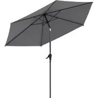 LifeGoods Parasol - Ø270 cm - 30° inclinable - imperméable - avec housse - Gris foncé