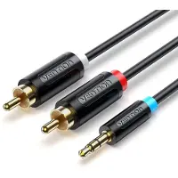 Vention Câble adaptateur audio 3,5 mm mâle vers 2 x RCA mâles BCLBJ 5 m noir