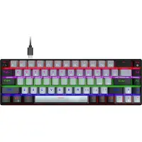 HxSJ V800 - Clavier mécanique de jeu RGB - QWERTY - 68 touches - TKL - Interrupteur bleu - Noir gris
