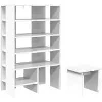 vidaXL Cabinet à chaussures avec étagère 2 pcs Blanc Bois d'ingénierie