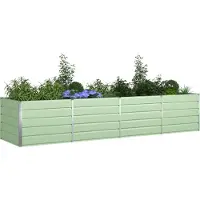 vidaXL Jardinière Vert Pastel 195 X 100 X 45 Cm Acier Galvanisé
