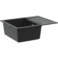 vidaXL Lavabo noir 620 x 500 mm 80% quartz et 20% résine