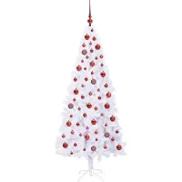 vidaXL Sapin de Noël artificiel avec 300 LED Blanc 180 cm PVC et Acier