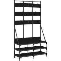 vidaXL Porte-vêtements et rangement des chaussures noir 100x40x184 cm