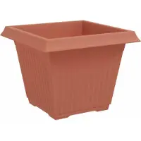 vidaXL Pot De Fleurs Carré 24 Pcs Rouge Brique 43 X 43 X 33.5 Cm