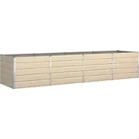 vidaXL Jardinière Ivoire 195 X 100 X 45 Cm Acier Galvanisé