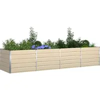 vidaXL Jardinière Ivoire 195 X 100 X 45 Cm Acier Galvanisé