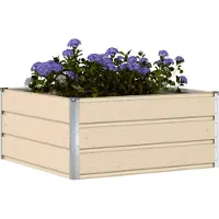 vidaXL Jardinière Ivoire 100 X 100 X 45 Cm Acier