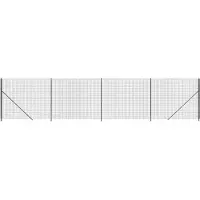 vidaXL Clôture grillagée avec bride au sol Anthracite 2,2x10 m