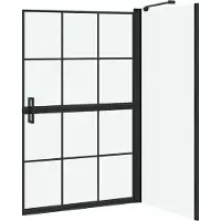 vidaXL Paroi de douche noire et transparente 80 x 68 x 128 cm