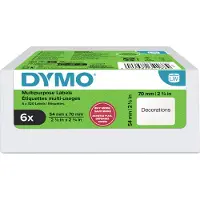 Dymo Etiketten Mehrzweck weiss perm. 6 Rollen à 320 Etiketten,perm.haft.