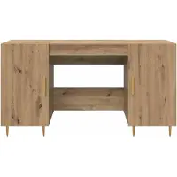 vidaXL Bureau , style artisan, bois imitation chêne, 140 x 50 x 75 cm