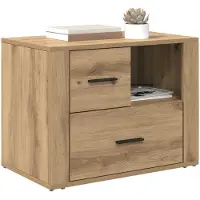vidaXL Cabinet de chevet avec tiroir chêne artisanal 60 x 36 x 45 cm