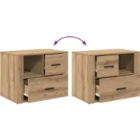 vidaXL Cabinet de chevet avec tiroir chêne artisanal 60 x 36 x 45 cm