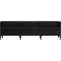 vidaXL Meuble TV avec tiroirs noir imitation chêne 150 x 30 x 45 cm