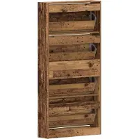 vidaXL Armoire à chaussures avec porte Bois ancien 80 x 21 x 163.5 cm