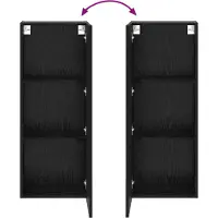 vidaXL Meuble TV mural noir imitation chêne 40,5 x 30 x 102 cm