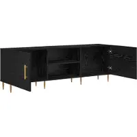 vidaXL Armoire TV noir imitation chêne 150 x 30 x 50 cm Matériau dérivé du bois