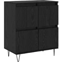 vidaXL Buffets , lot de 2, noir, aspect chêne