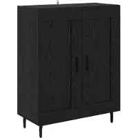 vidaXL Sideboard noir imitation chêne 69,5 x 34 x 90 cm