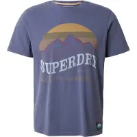 Superdry T-Shirt 'Outdoors Mountain' bleu foncé / gris clair / kaki / baie